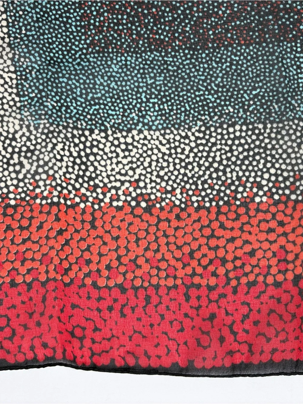 Vintage Made in Italy Abstract Geometric Square Scarf 26x26 Red Black Teal